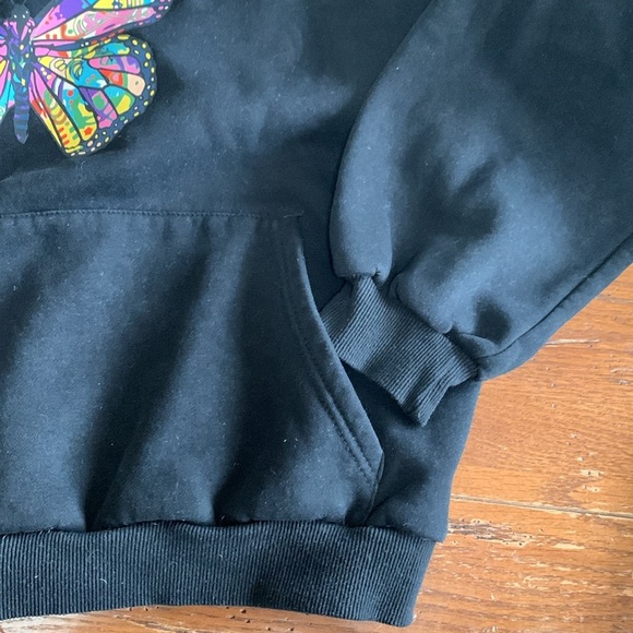 Adika Butterfly Hoodie Oversized Black Sweatshirt Multi Color Graphic Unisex OS - Picture 10 of 11
